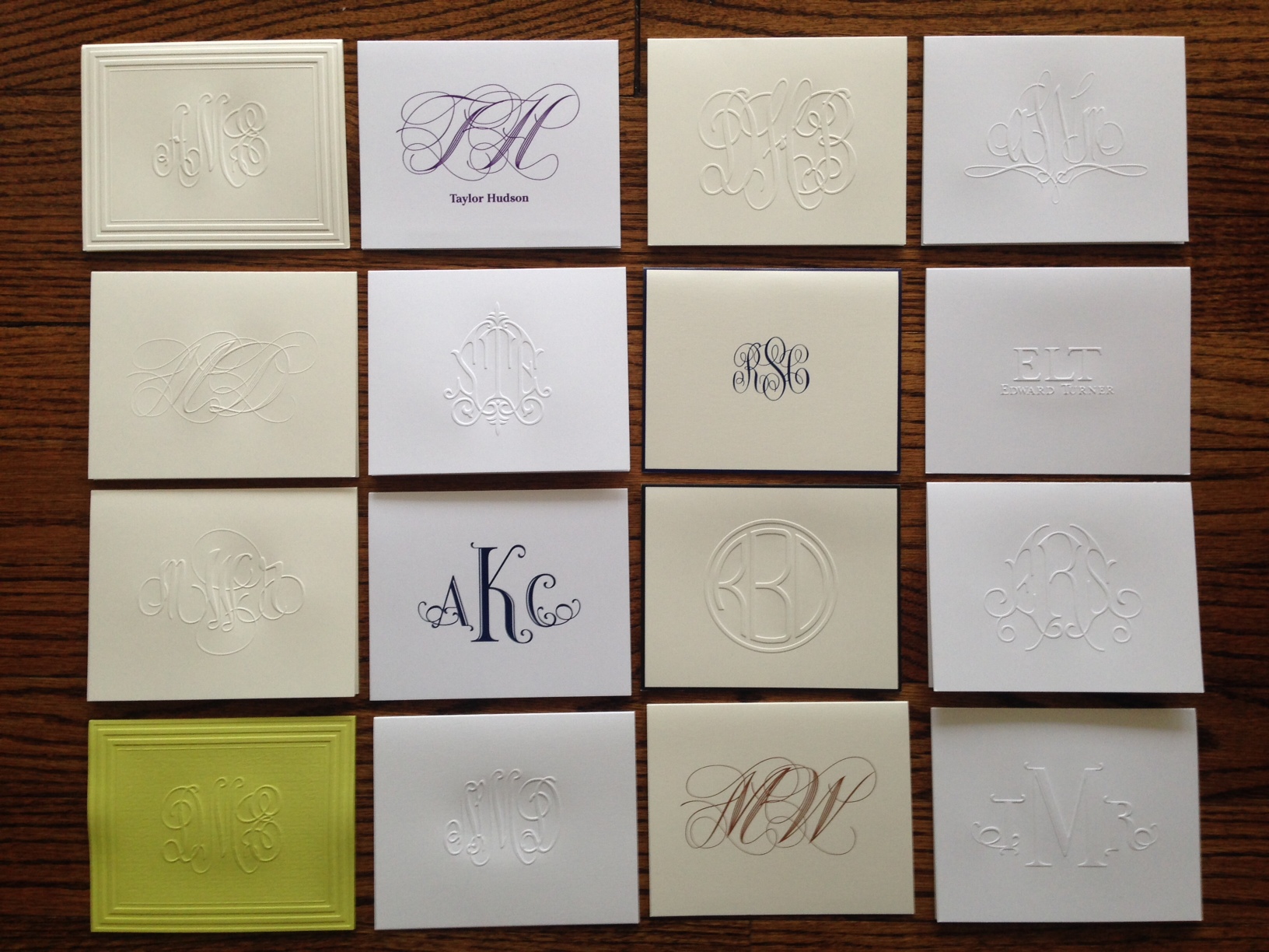 vintage monogram custom letterpress personalized stationery