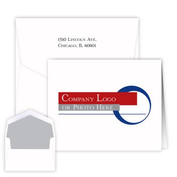 Your Logo Embossed on Folded Notes (4 x 5) with Optional Border EG5059