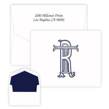 Unity Two Letter Monogram Note - Raised Ink Unity Two Letter Monogram Note - Raised Ink