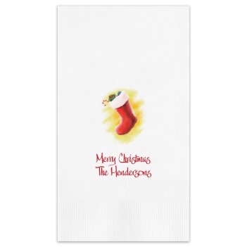 Christmas Stocking Guest Towel - Printed