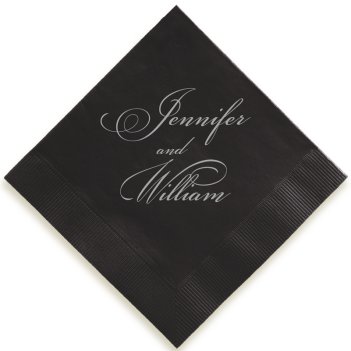 Couples Wedding Napkin - Foil-Pressed