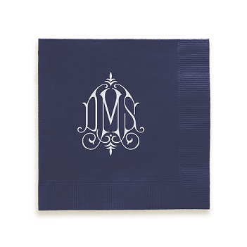 Whitlock Monogram Napkin - Foil-Pressed | Personalized Wedding Napkins ...