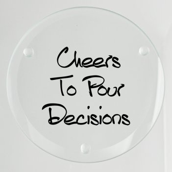 Desmond Glass Coaster - Printed Raised Ink Desmond Glass Coaster - Printed Raised Ink